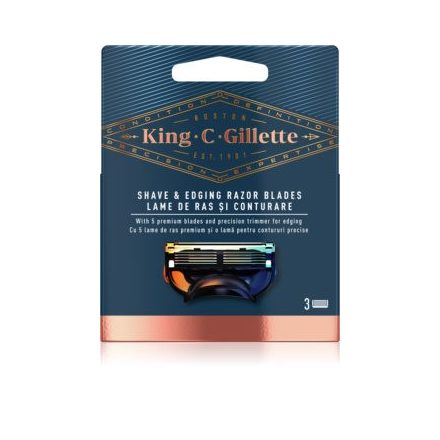 King.C.Gillette 3db-os Borotvafej